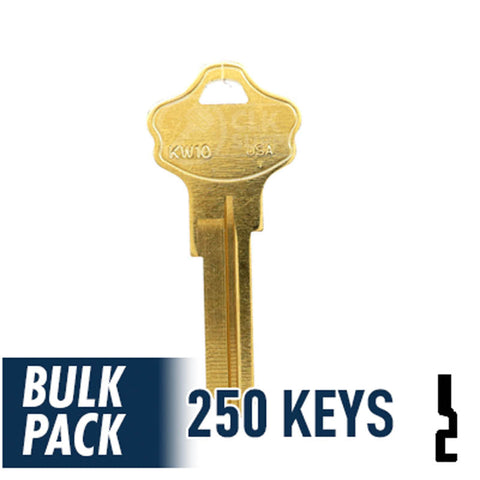 250 Pack KW10 Kwikset Key (Brass) 250 Pack Ilco