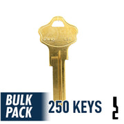 250 Pack KW10 Kwikset Key (Brass) 250 Pack Ilco