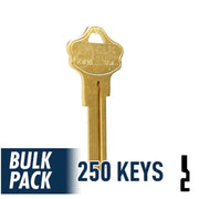 250 Pack KW10 Kwikset Key (Brass) 250 Pack Ilco