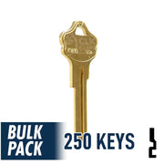 250 Pack KW10 Kwikset Key (Brass) 250 Pack Ilco