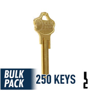 250 Pack KW10 Kwikset Key (Brass) 250 Pack Ilco