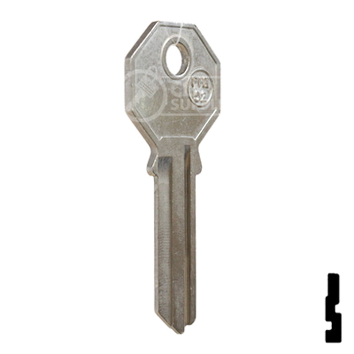 Phillips Mexico (PHI-52, PHA1) Nickel Plated Key Blank All JMA USA