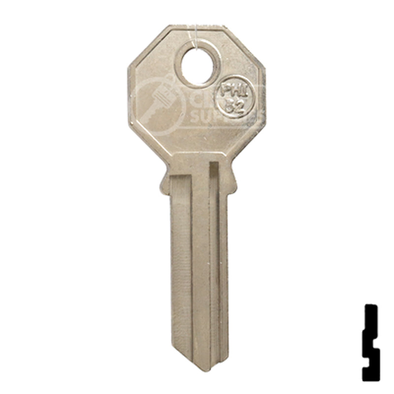 Phillips Mexico (PHI-52, PHA1) Nickel Plated Key Blank All JMA USA