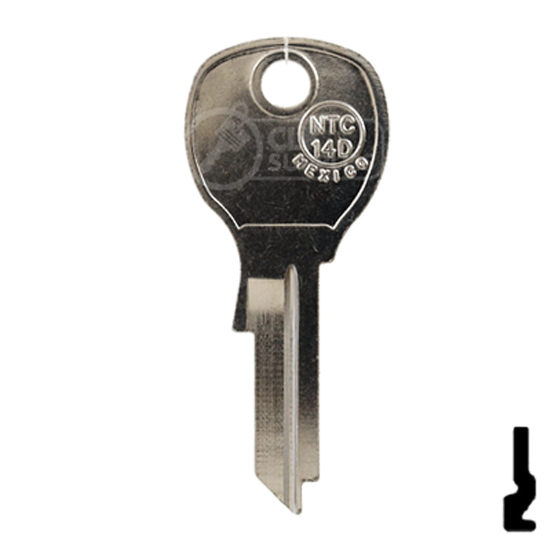 Uncut Key Blank | National Cabinet | 1646, NTC-14D All JMA USA