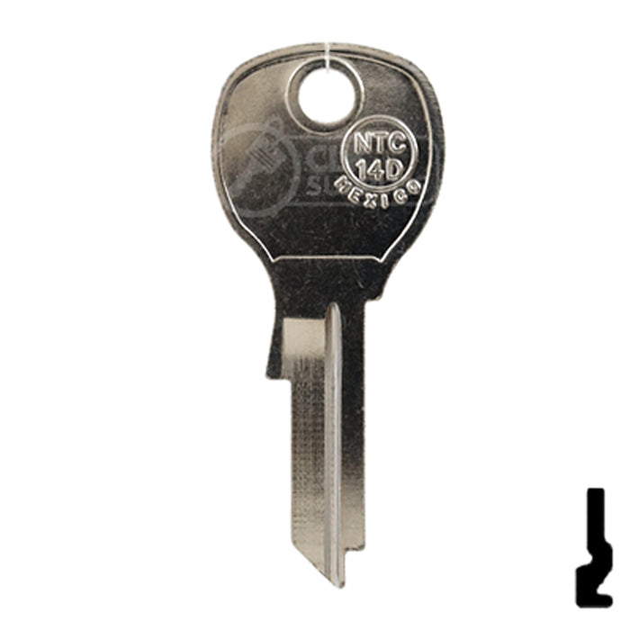 Uncut Key Blank | National Cabinet | 1646, NTC-14D All JMA USA