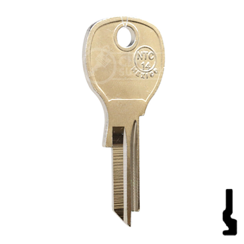 Uncut Key Blank | National Cabinet | 1646R, NTC-14 All JMA USA