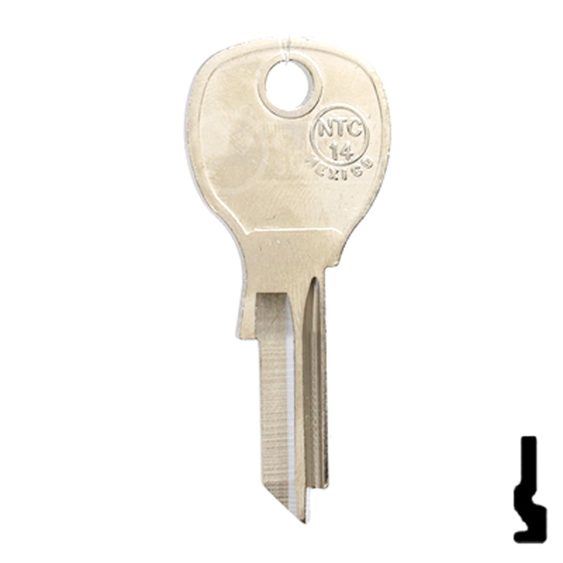 Uncut Key Blank | National Cabinet | 1646R, NTC-14 All JMA USA