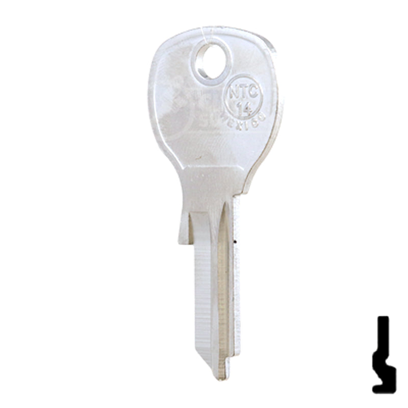Uncut Key Blank | National Cabinet | 1646R, NTC-14 All JMA USA