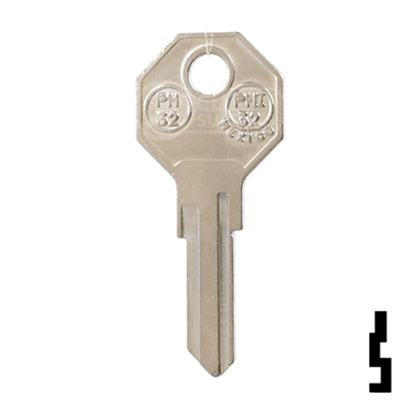 Uncut Key Blank | Philips Cabinet Lock | PH32, PHI-32 All JMA USA