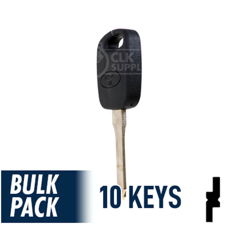 Ford Transponder Key ( H72-PT, 598333 ) Pack of 10 Automotive Key JMA USA