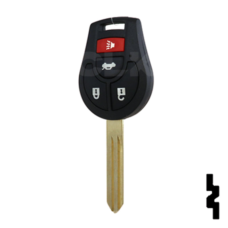 Nissan OEM Replacement Remote Key - 4 Button w/ Trunk Automotive Key Solid Keys USA