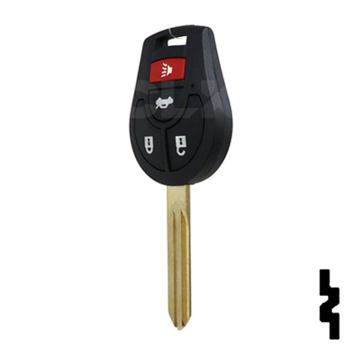 Nissan OEM Replacement Remote Key - 4 Button w/ Trunk Automotive Key Solid Keys USA