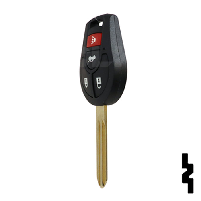 Nissan OEM Replacement Remote Key - 4 Button w/ Trunk Automotive Key Solid Keys USA