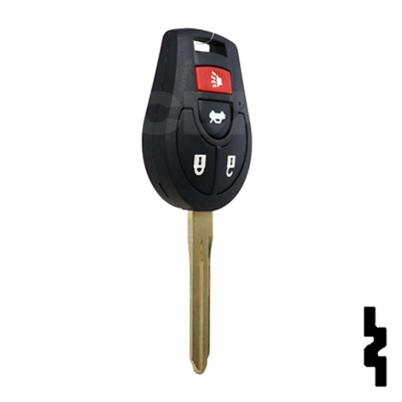 Nissan OEM Replacement Remote Key - 4 Button w/ Trunk Automotive Key Solid Keys USA