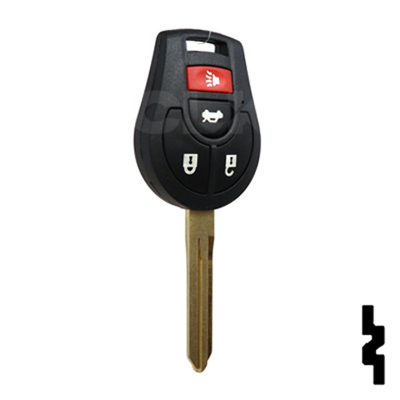 Nissan OEM Replacement Remote Key - 4 Button w/ Trunk Automotive Key Solid Keys USA
