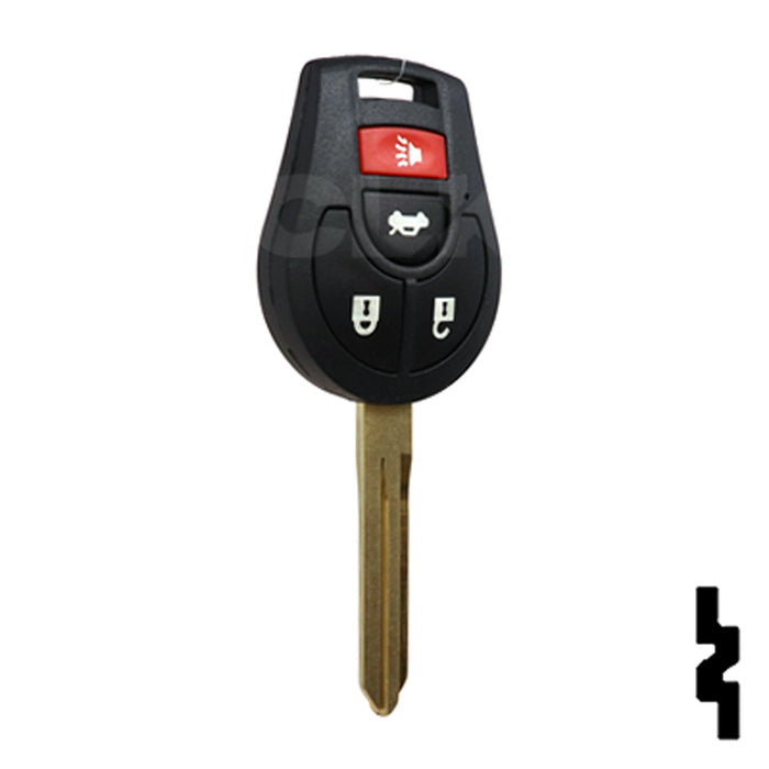 Nissan OEM Replacement Remote Key - 4 Button w/ Trunk Automotive Key Solid Keys USA