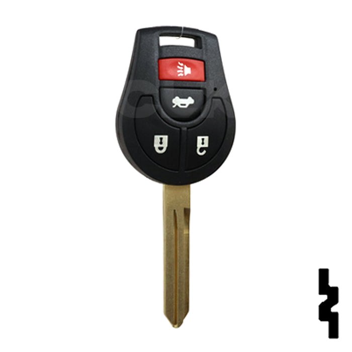 Nissan OEM Replacement Remote Key - 4 Button w/ Trunk Automotive Key Solid Keys USA