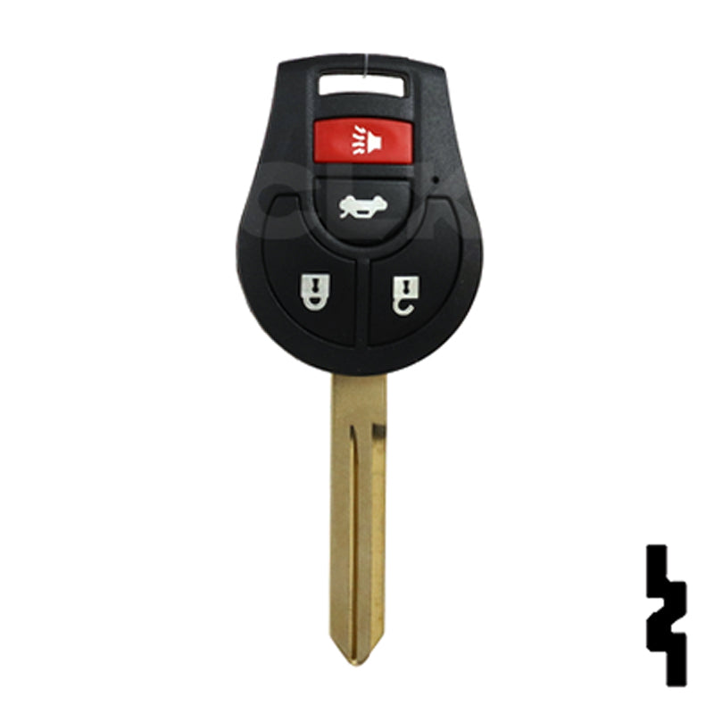 Nissan OEM Replacement Remote Key - 4 Button w/ Trunk Automotive Key Solid Keys USA