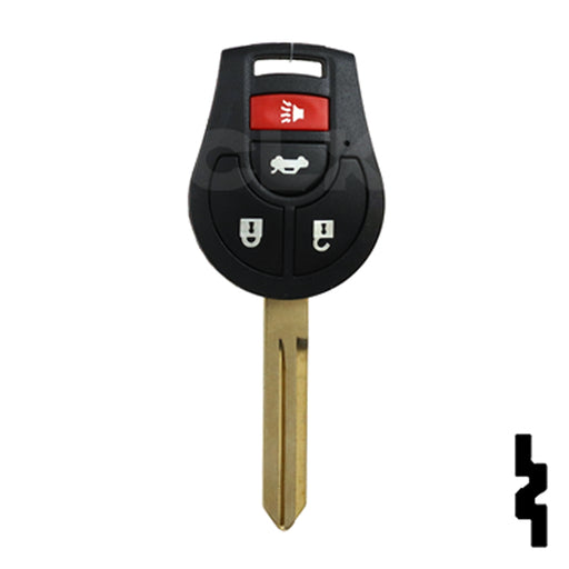 Nissan OEM Replacement Remote Key - 4 Button w/ Trunk Automotive Key Solid Keys USA