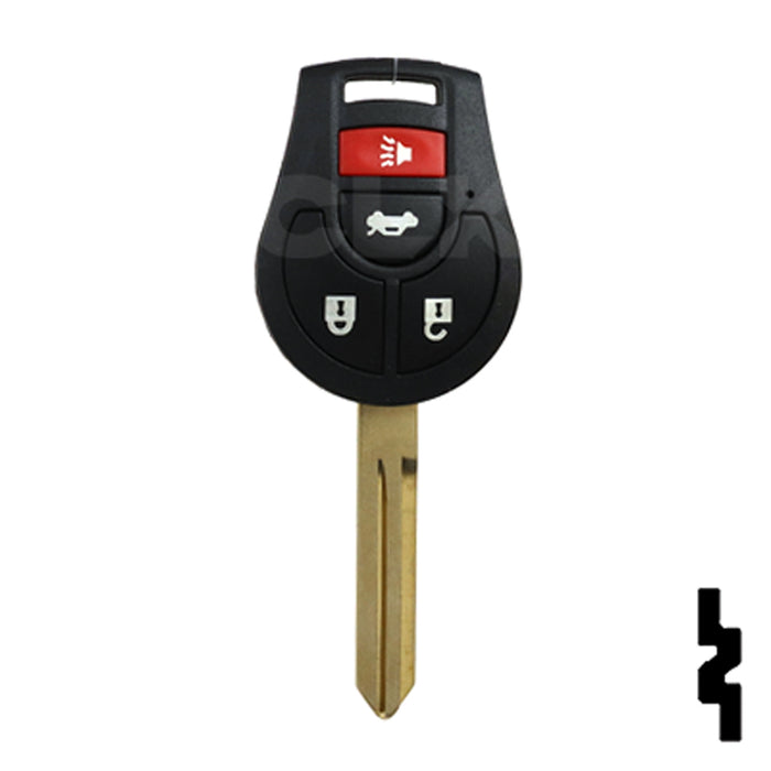Nissan OEM Replacement Remote Key - 4 Button w/ Trunk Automotive Key Solid Keys USA