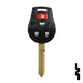 Nissan OEM Replacement Remote Key - 4 Button w/ Trunk Automotive Key Solid Keys USA