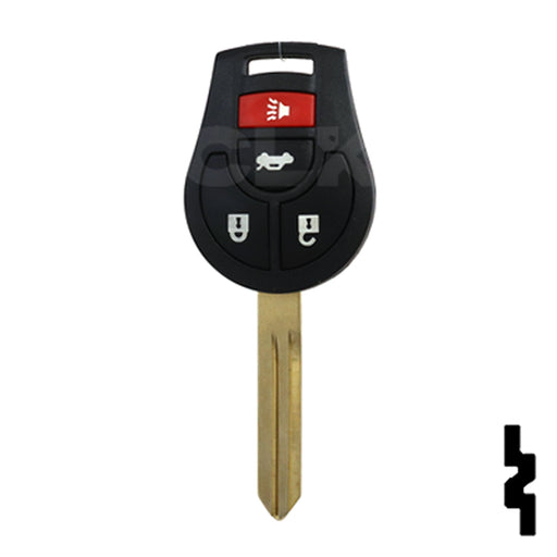 Nissan OEM Replacement Remote Key - 4 Button w/ Trunk Automotive Key Solid Keys USA