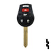 Nissan OEM Replacement Remote Key - 4 Button w/ Trunk Automotive Key Solid Keys USA