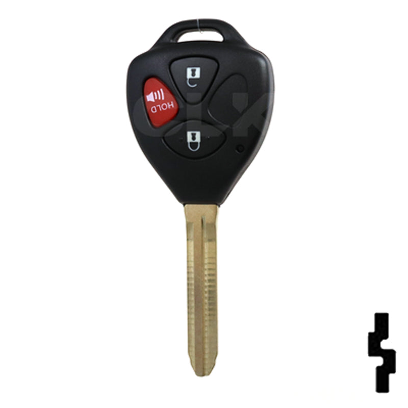 Toyota 3 Button Remote Head Key (4D-67 Transp.)(3BD1) - By Ilco Automotive Key Ilco