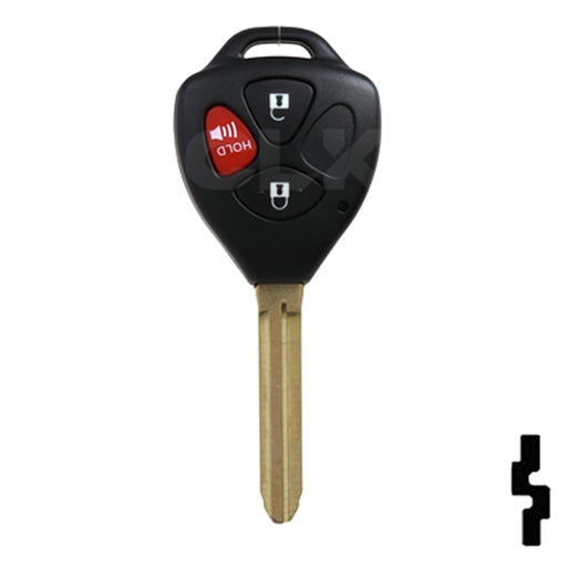 Toyota 3 Button Remote Head Key (4D-67 Transp.)(3BD1) - By Ilco Automotive Key Ilco