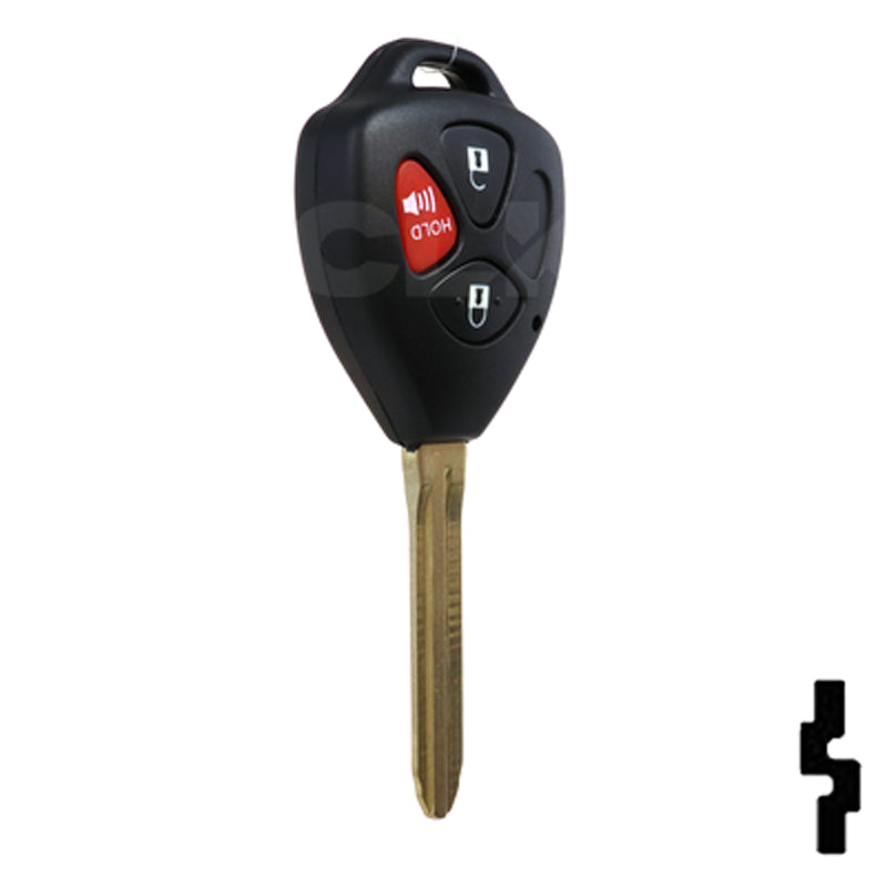 Toyota 3 Button Remote Head Key (G Transp.) (3BG1) - By Ilco Automotive Key Ilco