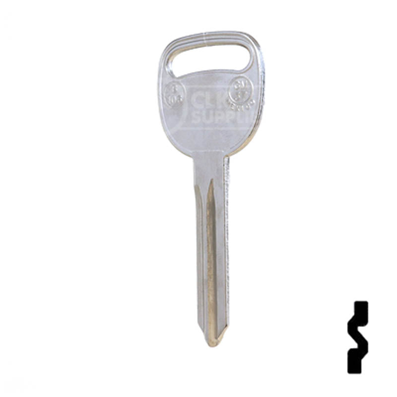 Uncut Key Blank | B106, P1115 | GM Automotive Key JMA USA