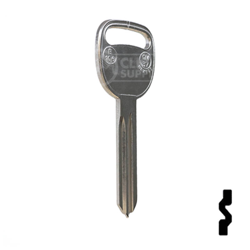 Uncut Key Blank | B106, P1115 | GM Automotive Key JMA USA