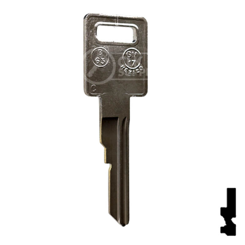 Uncut Key Blank | B63 | GM Key Automotive Key JMA USA