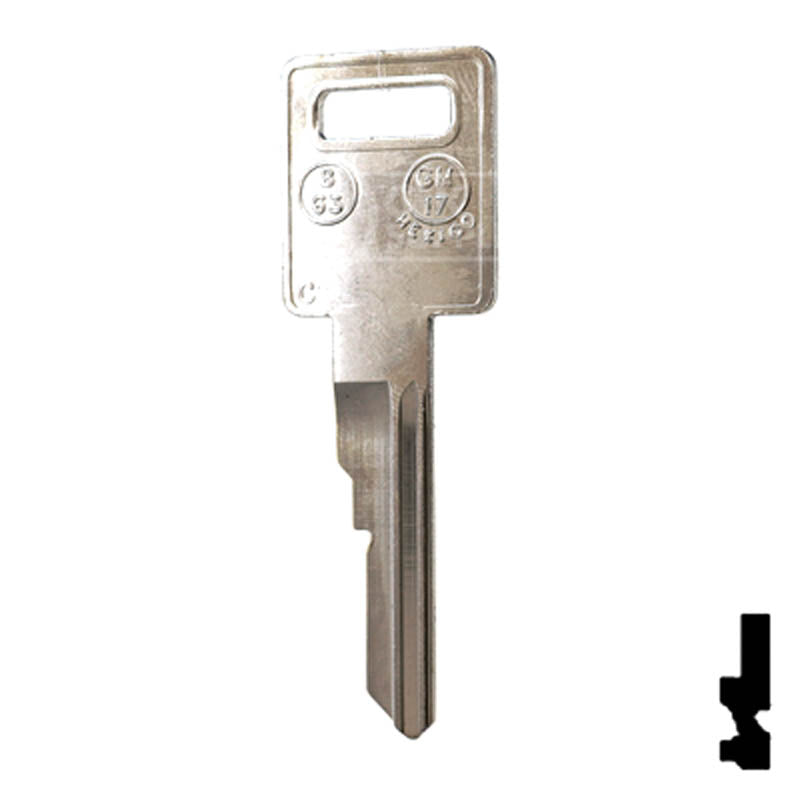 Uncut Key Blank | B63 | GM Key Automotive Key JMA USA
