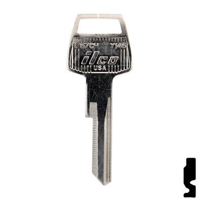 Uncut Key Blank | Chrysler  | 1767CH, Y146 Automotive Key Ilco