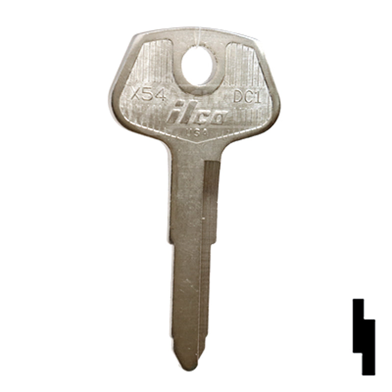 Uncut Key Blank | Chrysler, General Motors | X54, DC1 Automotive Key Ilco