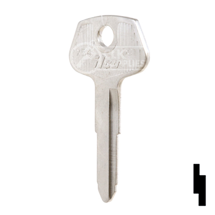 Uncut Key Blank | Chrysler, General Motors | X54, DC1 Automotive Key Ilco