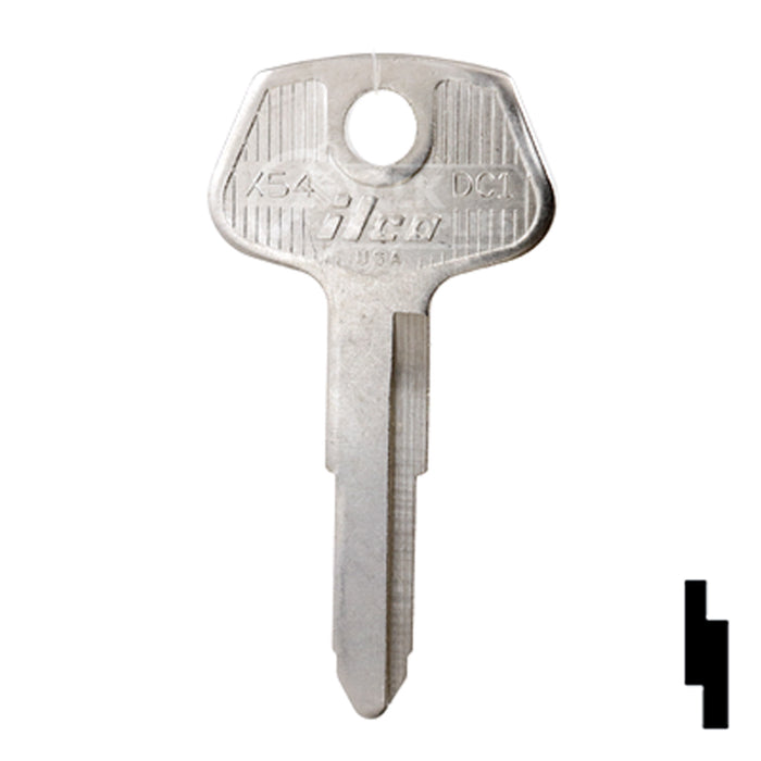 Uncut Key Blank | Chrysler, General Motors | X54, DC1 Automotive Key Ilco