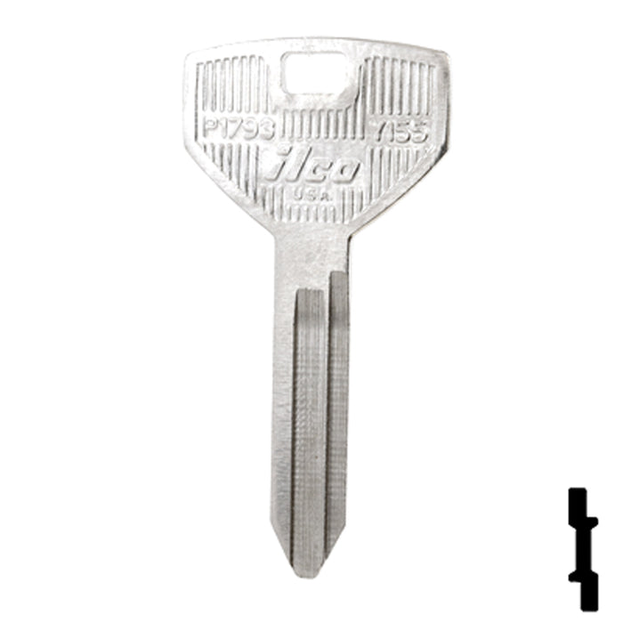 Uncut Key Blank | Chrysler | P1793, Y155 Automotive Key Ilco