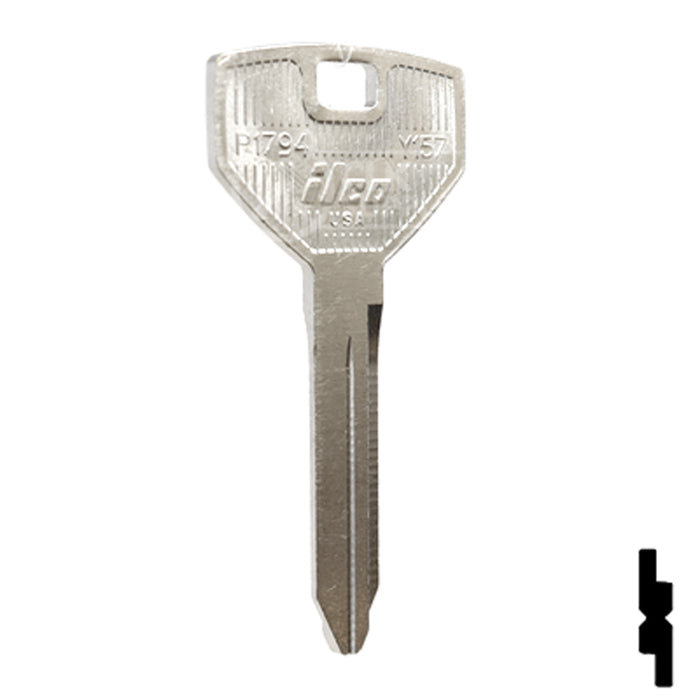 Uncut Key Blank | Chrysler | P1794 Automotive Key Ilco