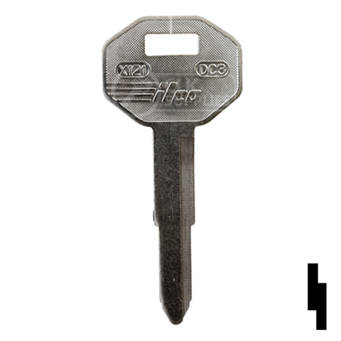 Uncut Key Blank | Chrysler | X121, DC3 Automotive Key Ilco