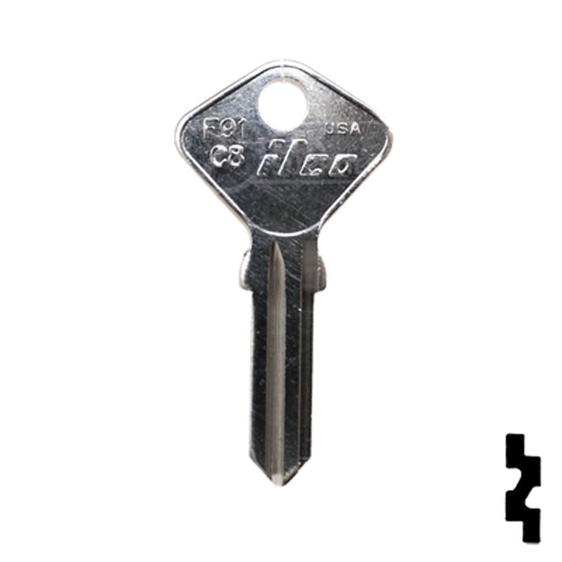 Uncut Key Blank | Fiat | F91C8 Automotive Key Ilco