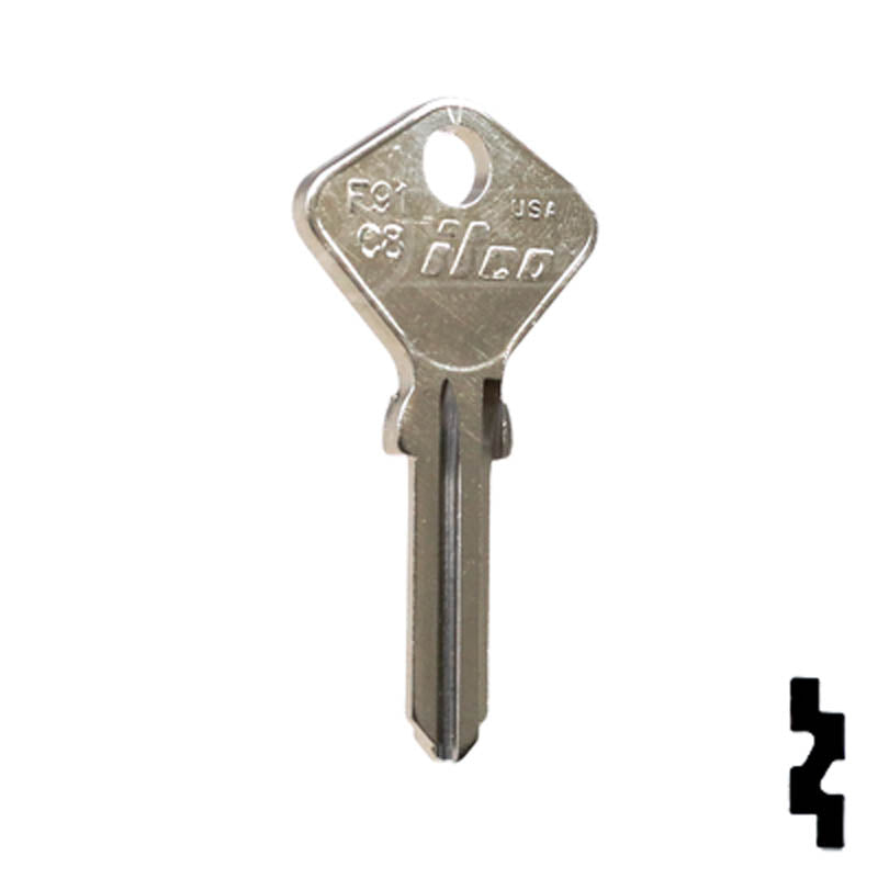 Uncut Key Blank | Fiat | F91C8 Automotive Key Ilco