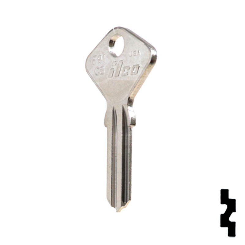 Uncut Key Blank | Fiat | F91C8 Automotive Key Ilco