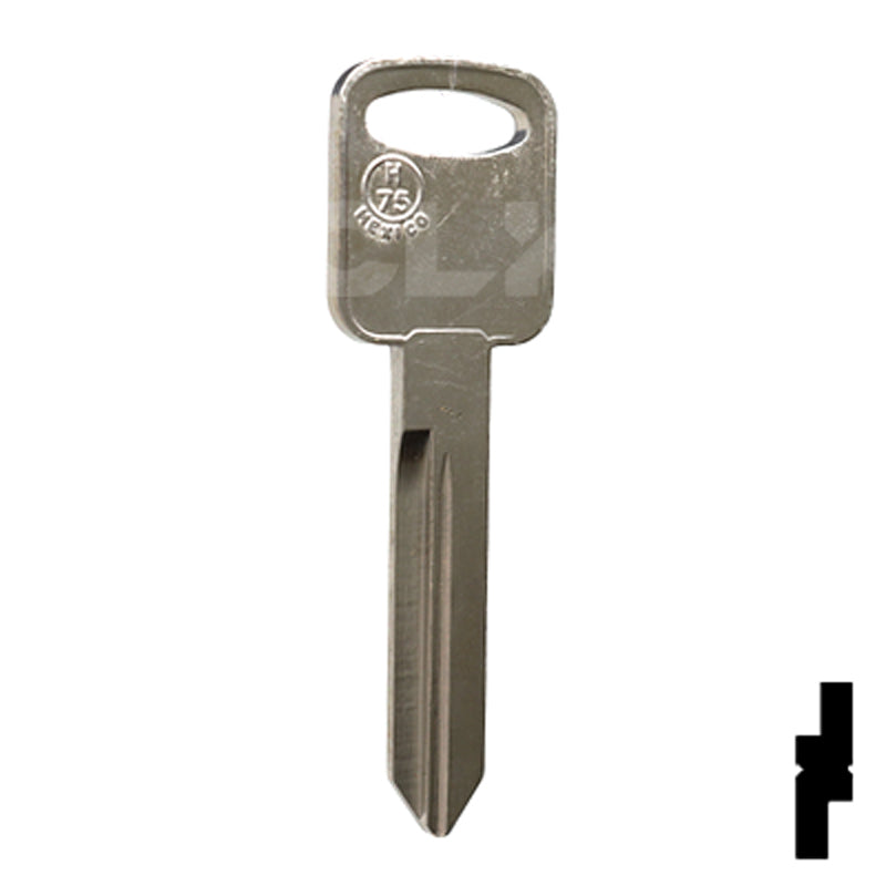 Uncut Key Blank | Ford | H75, 1196FD Automotive Key JMA USA