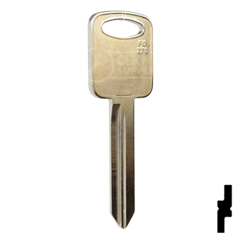 Uncut Key Blank | Ford | H86-NP, FO-27D, H86 Automotive Key JMA USA
