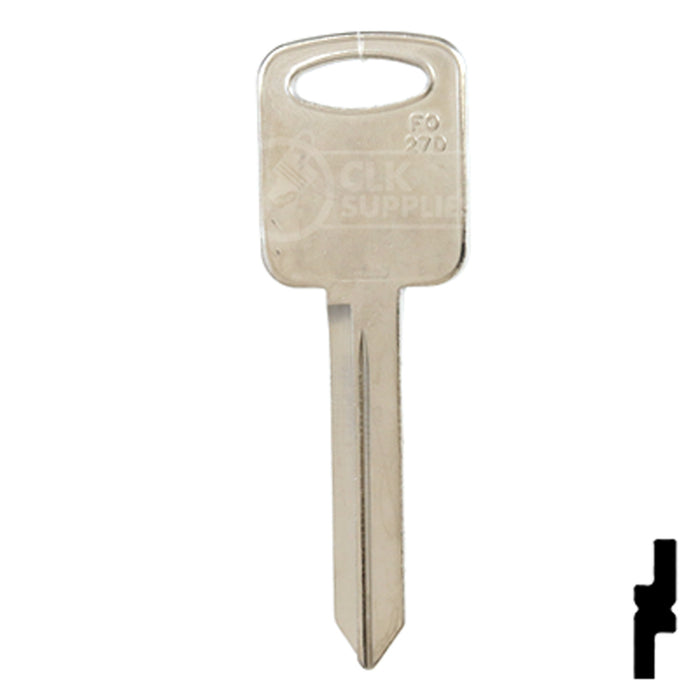 Uncut Key Blank | Ford | H86-NP, FO-27D, H86 Automotive Key JMA USA