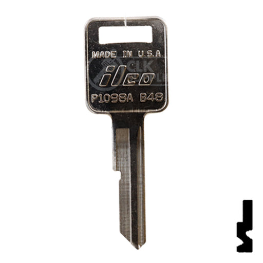 Uncut  Key Blank | General Motors | P1098A, B48 Automotive Key Ilco