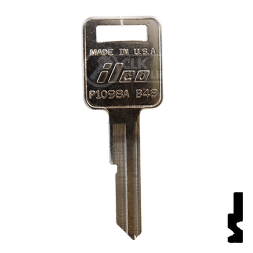 Uncut  Key Blank | General Motors | P1098A, B48 Automotive Key Ilco