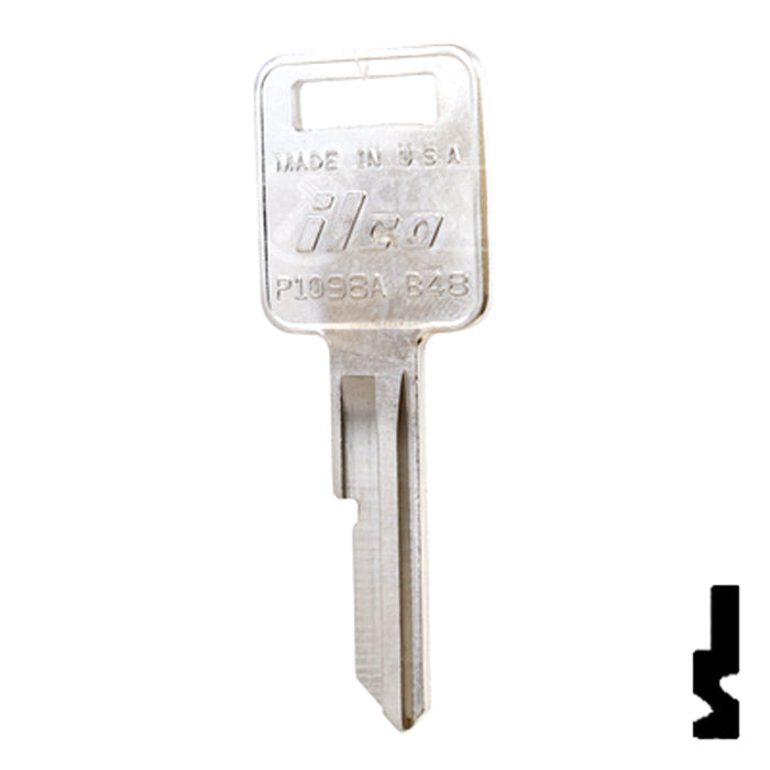 Uncut  Key Blank | General Motors | P1098A, B48 Automotive Key Ilco